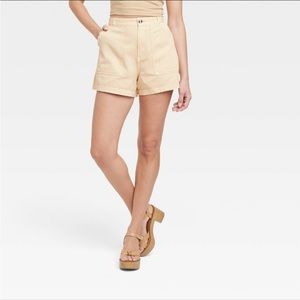 Tan Universal Thread High-Rise Utility Shorts 14